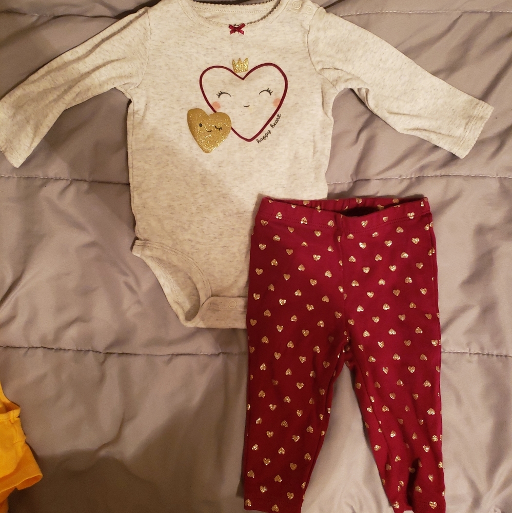 Happy Heart baby girl set